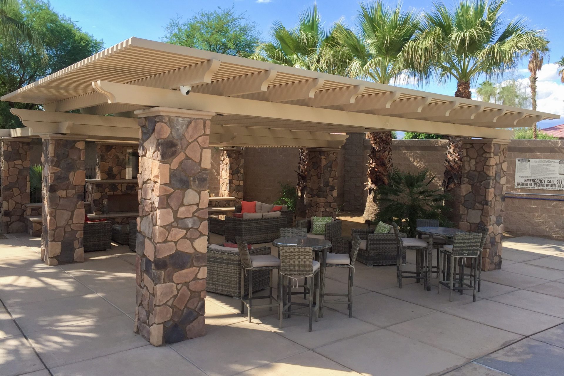 Covered Patio pergola shading an outdoor area in Cypress TX