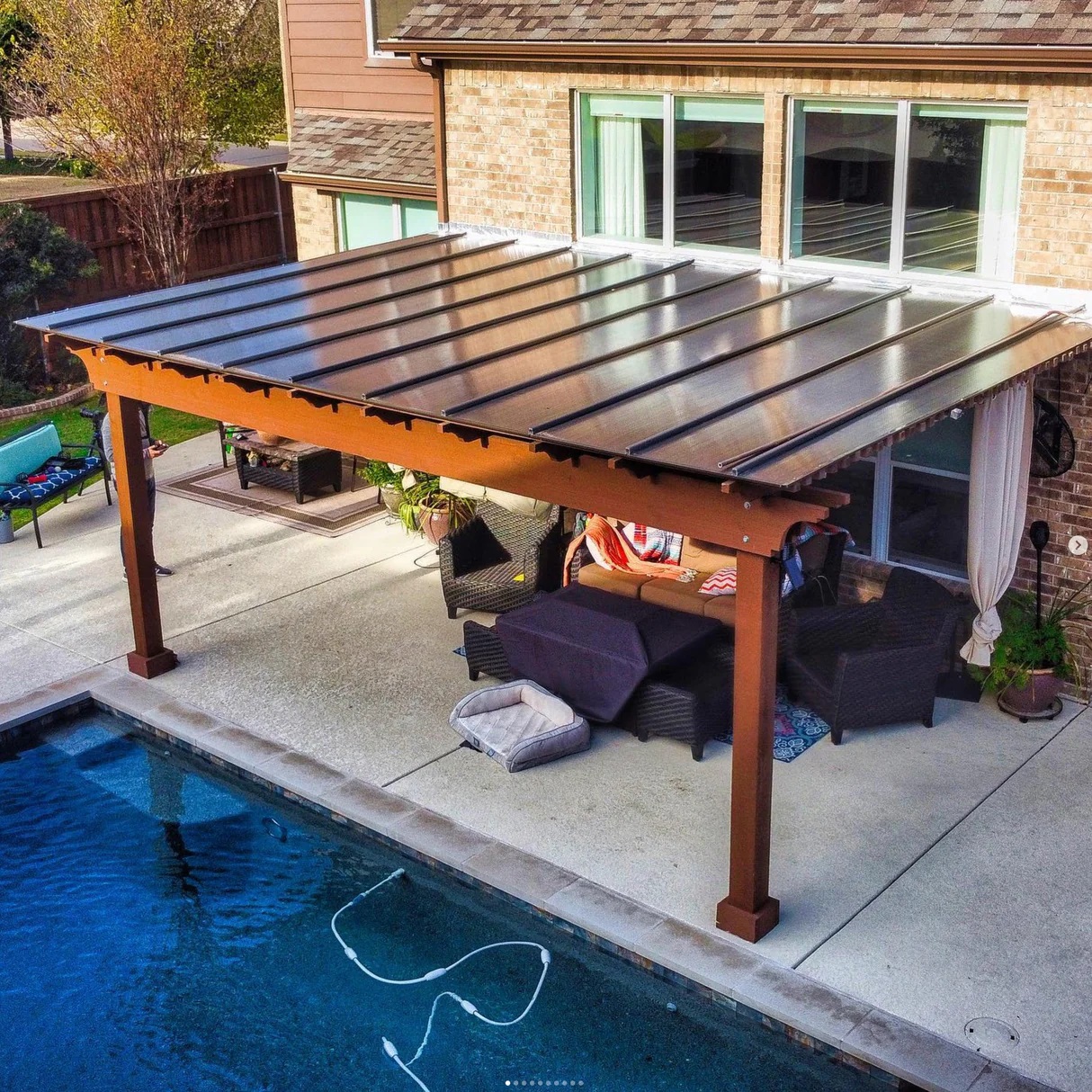 Polycarbonate Roof on a Pergola in San Antonio, TX