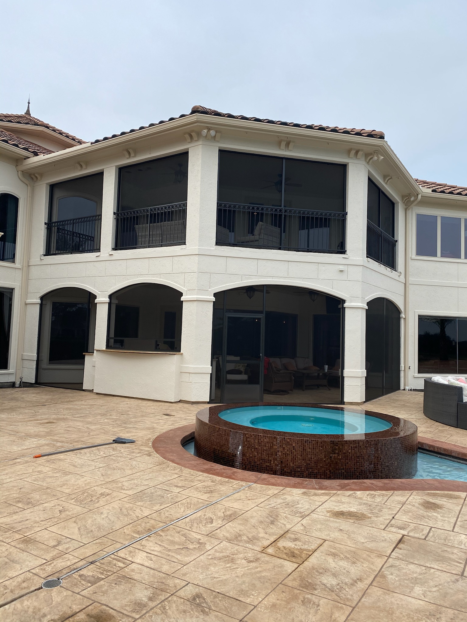 Screened in balcony and lower porch in Austin TX